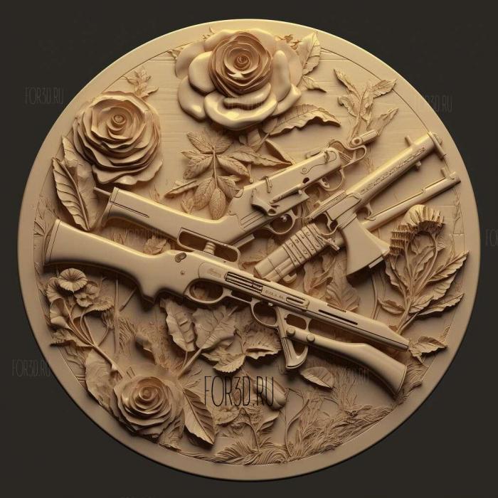 Guns N Roses 1 stl model for CNC